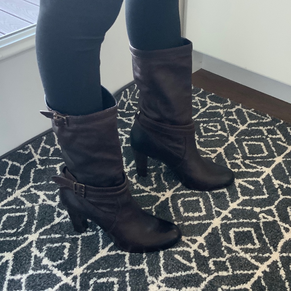 Frye Dark Brown Heeled Boots